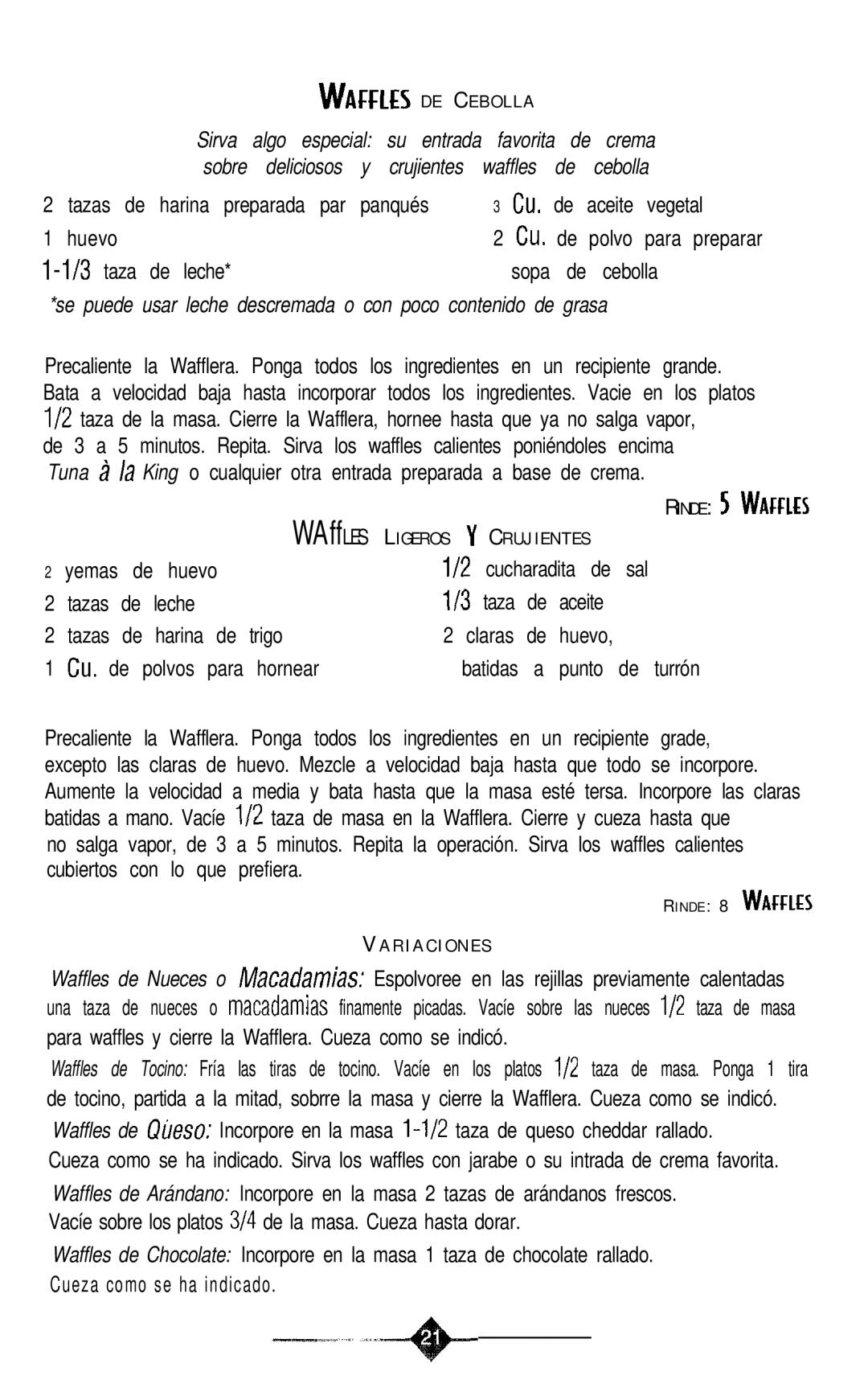 Sunbeam 3856-1 instruction manual taza de leche Sopa de cebolla, Tazas Leche Aceite, Trigo Claras, Hornear, Punto De turrón 