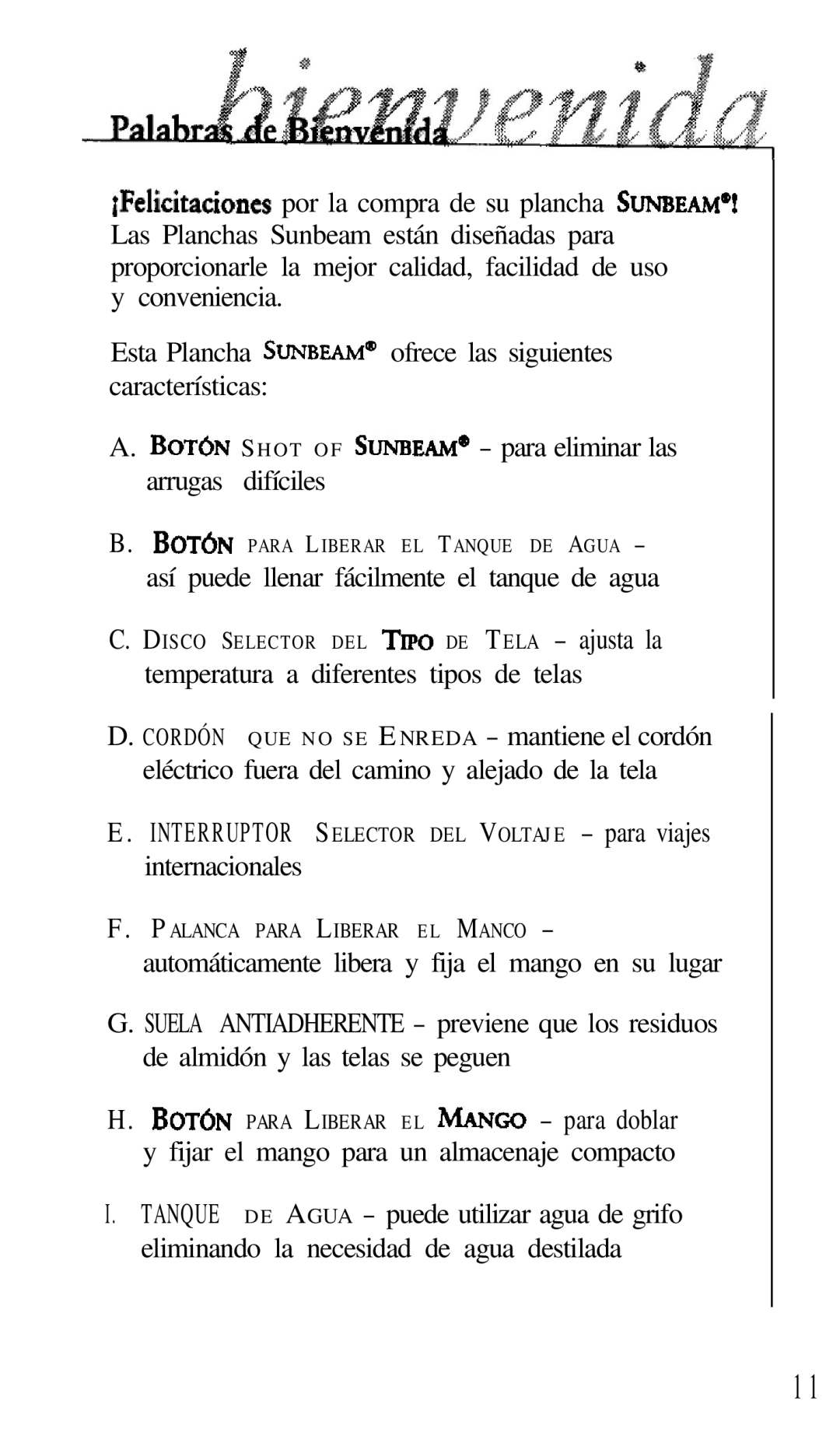 Sunbeam 3932 manual Internacionales 