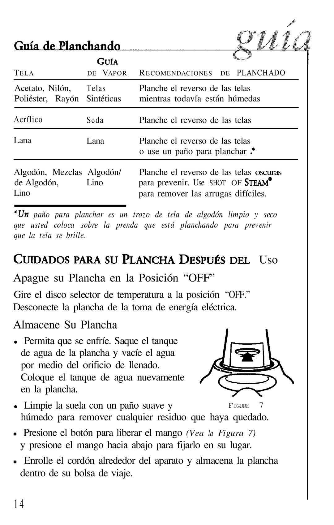 Sunbeam 3932 manual ~IDAD~~PARASUPLANCHADESP~I%DEL Uso 