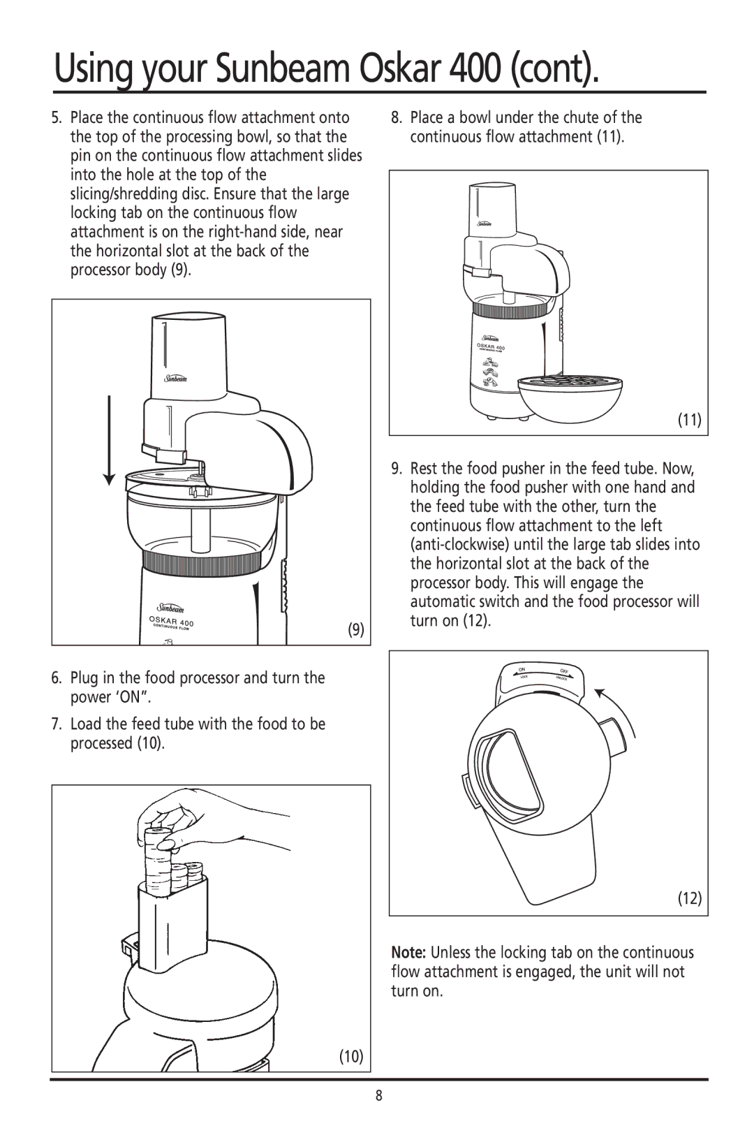 Sunbeam manual Using your Sunbeam Oskar 400 