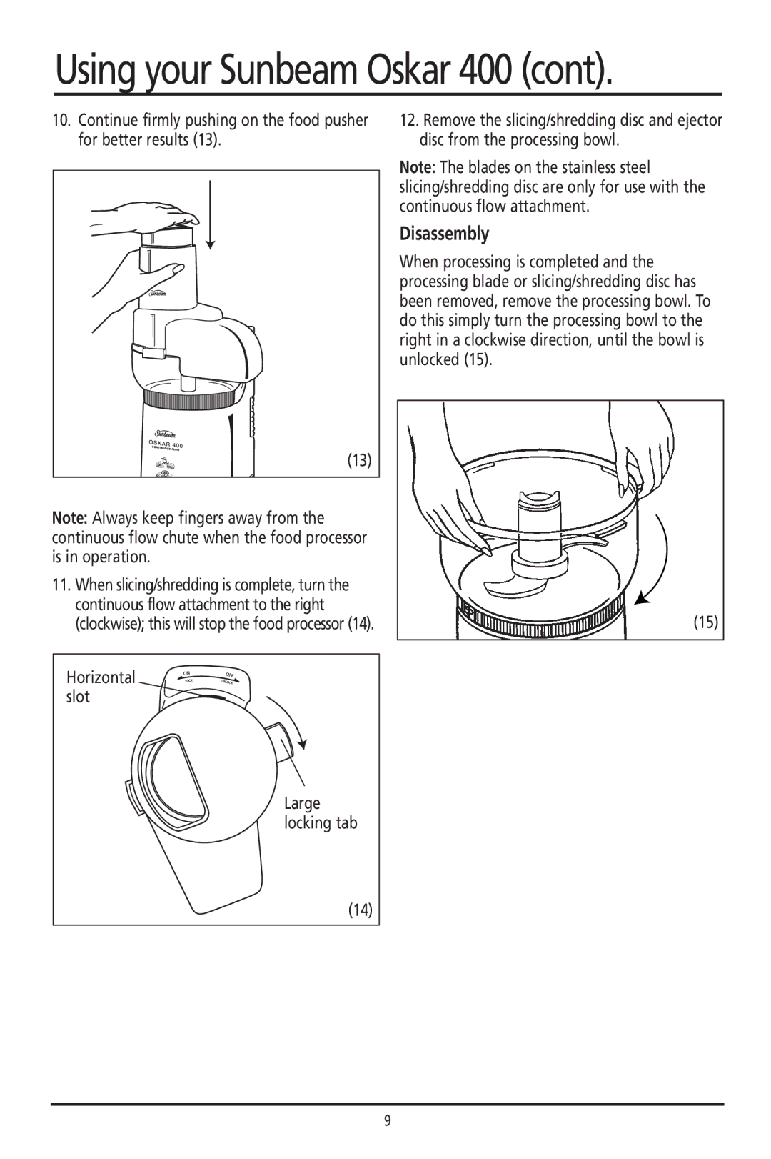 Sunbeam 400 manual Disassembly 