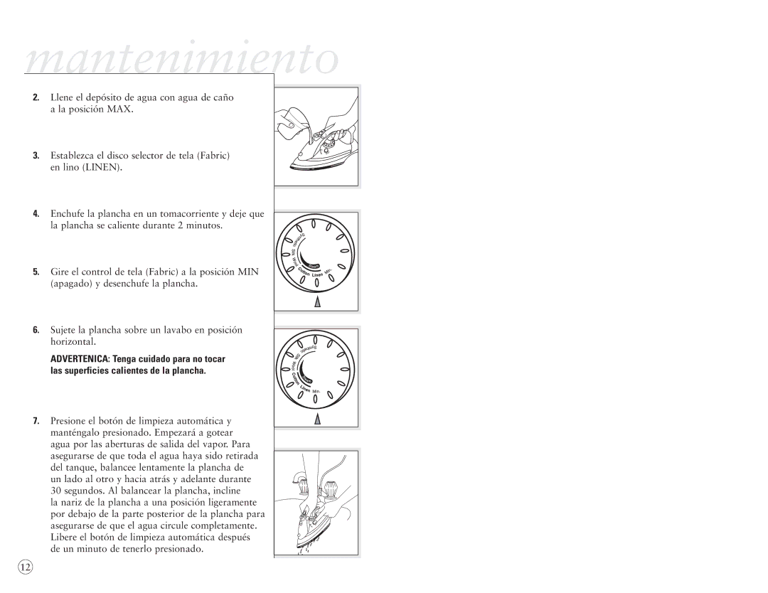 Sunbeam 4045, 4044 user manual Mantenimiento 