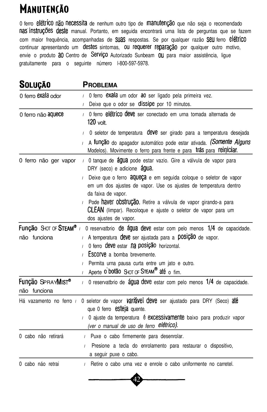 Sunbeam 4059 instruction manual Manutwo 