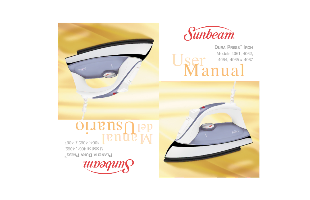 Sunbeam 4061, 4062, 4064, 4065, 4067 user manual Manual Usuario del 