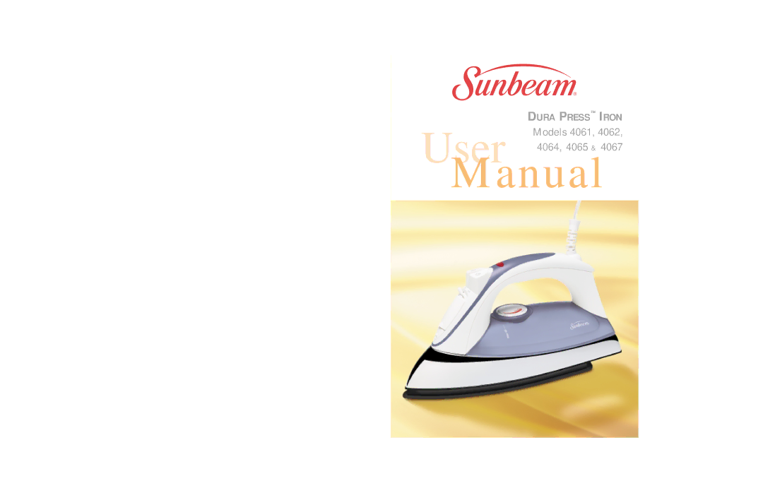 Sunbeam 4061, 4065 & 4067, 4064, 4062 user manual Manual 