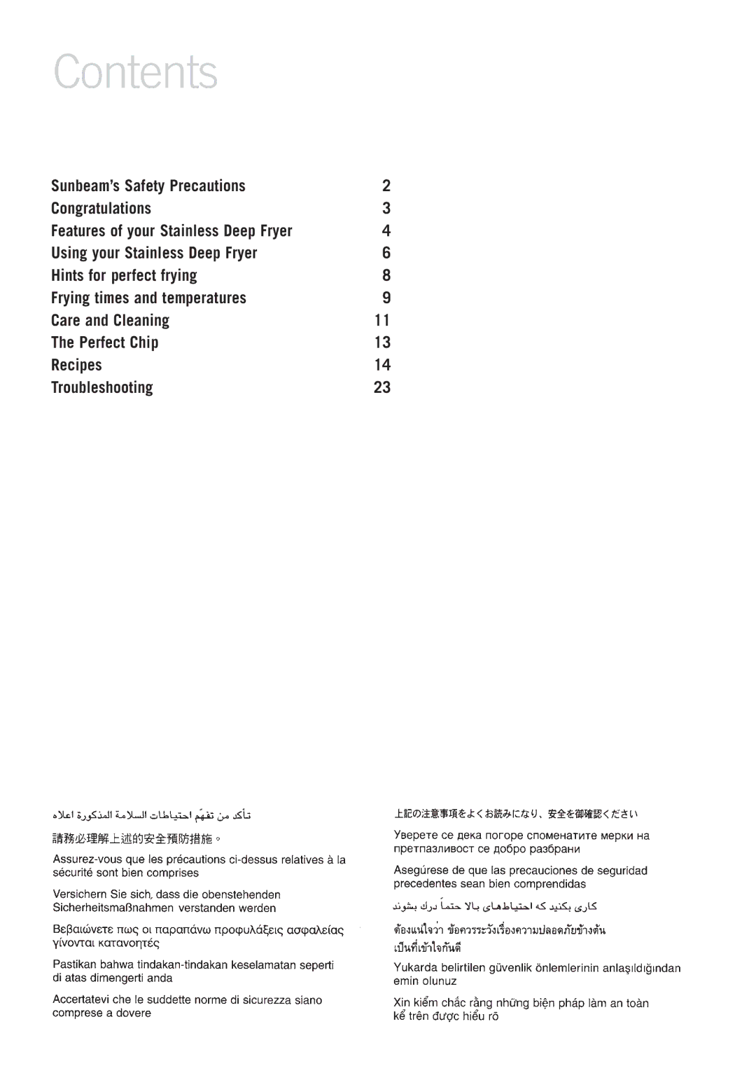 Sunbeam 4.0L manual Contents 