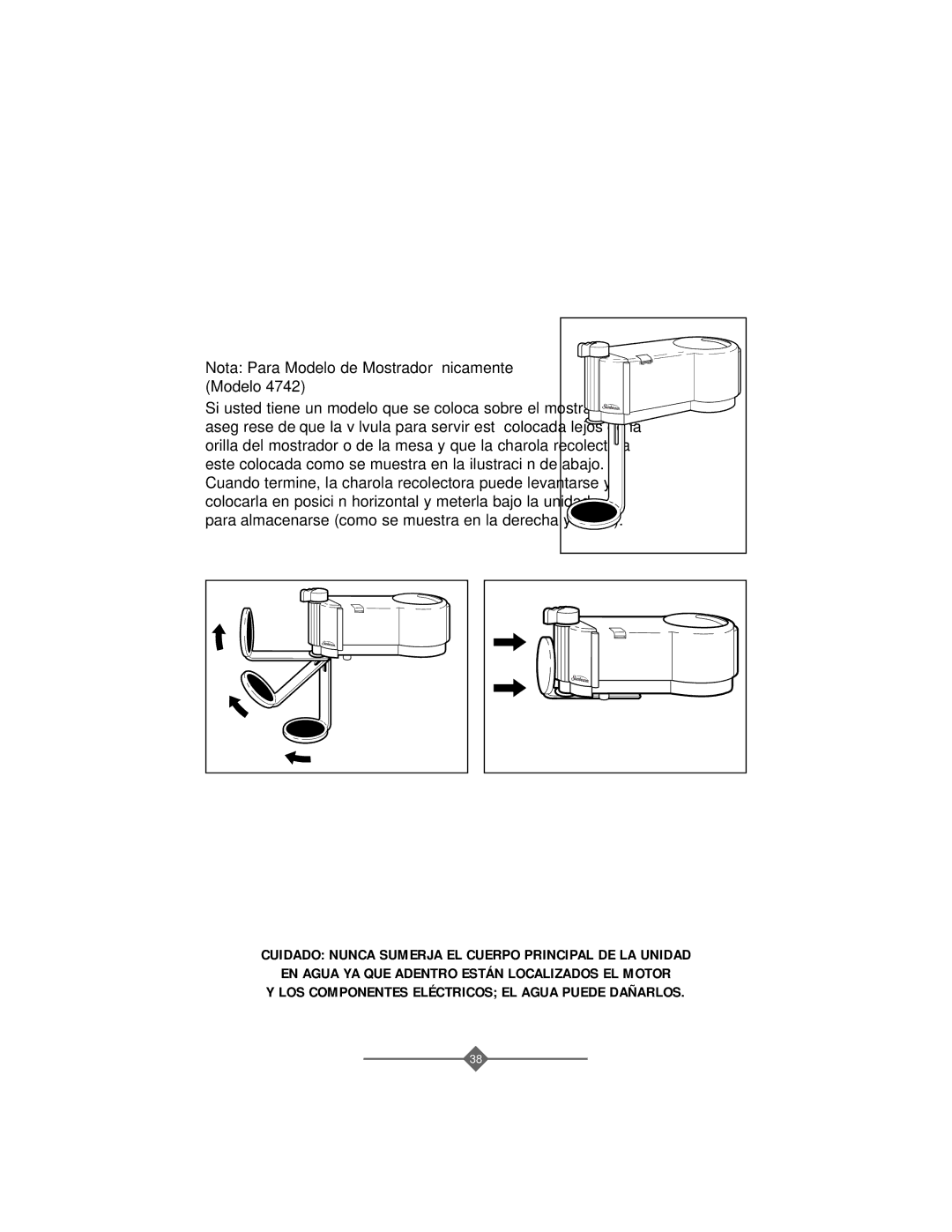 Sunbeam 4743, 4742 instruction manual Nota Para Modelo de Mostrador Únicamente Modelo 