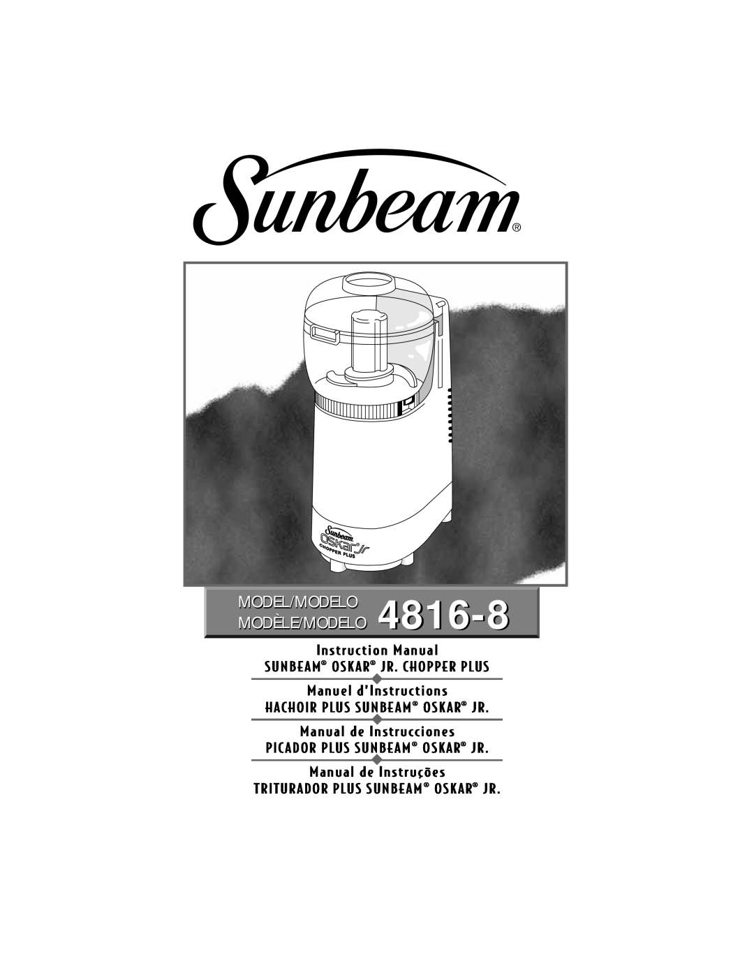 Sunbeam 4816-8 instruction manual Model/Modelo Modèle/Modelo 
