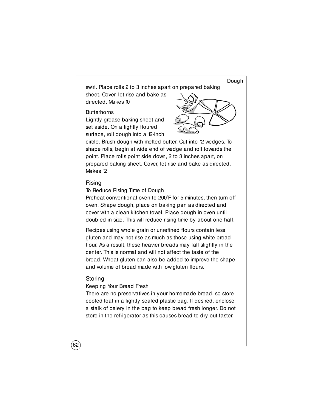 Sunbeam 5834, 102817 user manual Rising, Storing 