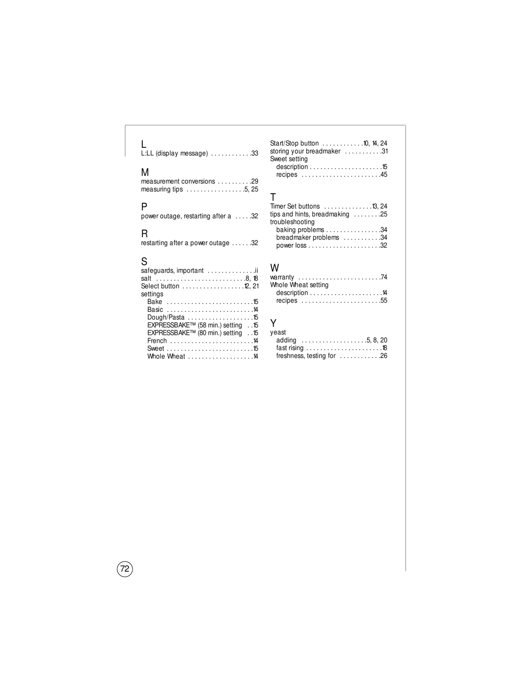 Sunbeam 5834, 102817 user manual LLL display message 