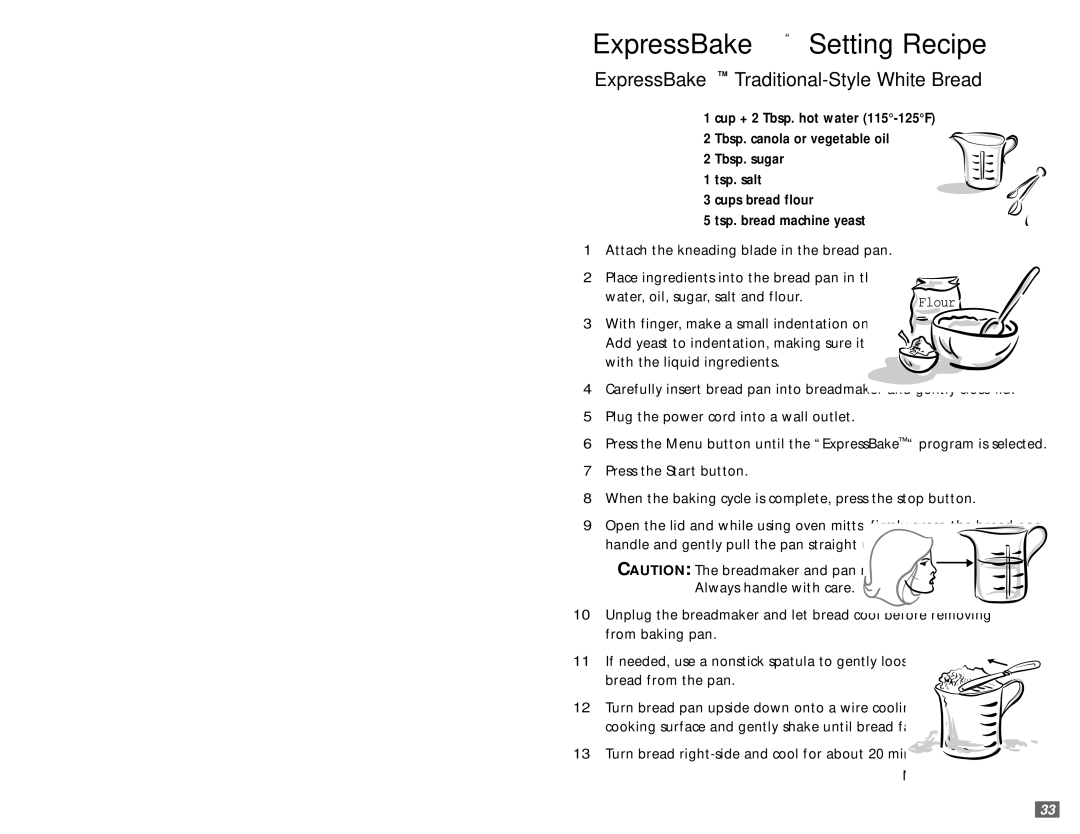 Sunbeam 5890 user manual Sweet Setting Recipe, Banana-Pecan Bread 