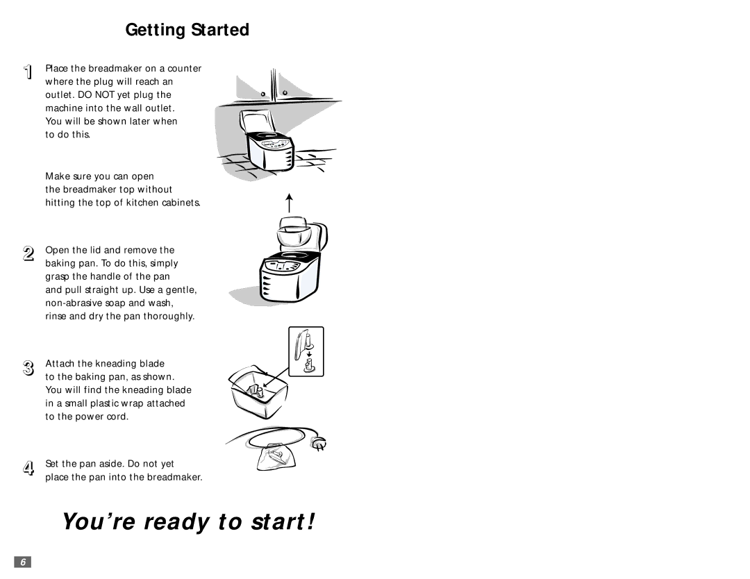 Sunbeam 5890 user manual You’re ready to start 