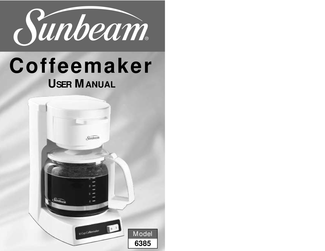 Sunbeam 6385 warranty Coffeemaker, Model 