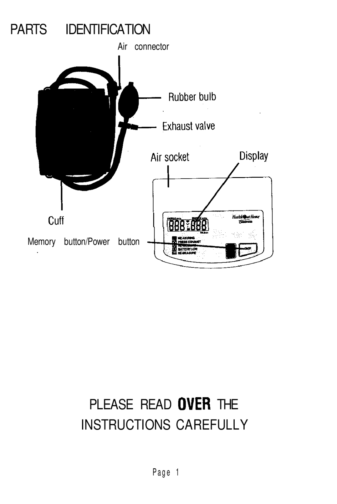 Sunbeam 7623 instruction manual Parts Identification 