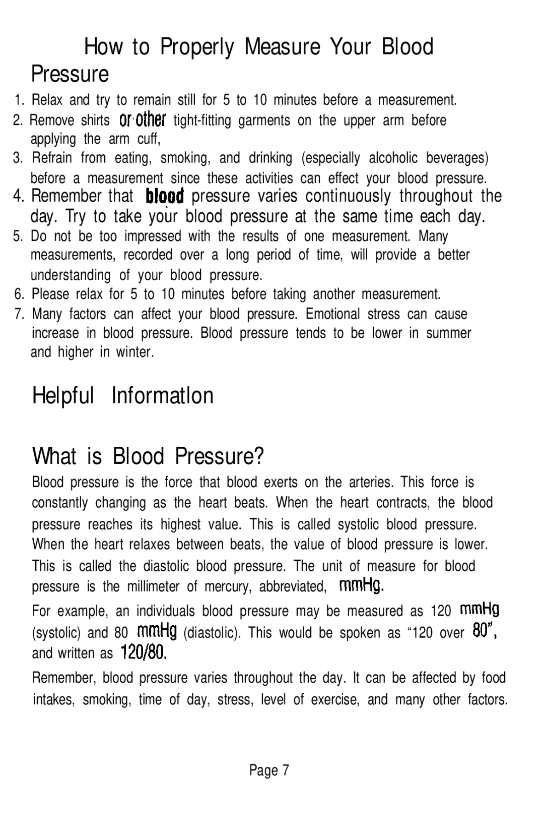 Sunbeam 7623 instruction manual How to Properly Measure Your Blood Pressure, Helpful Informatlon What is Blood Pressure? 