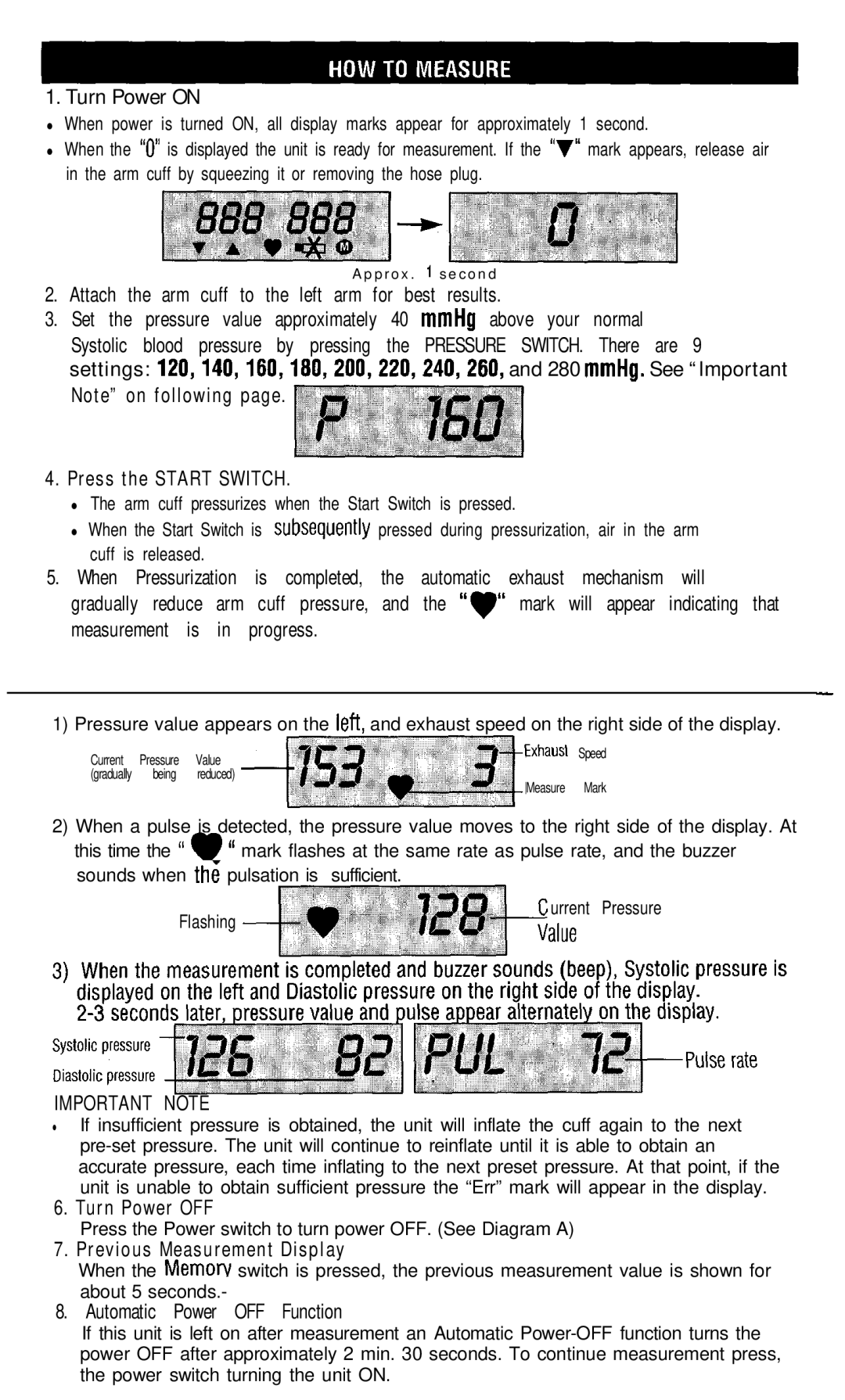 Sunbeam 7652 instruction manual Important Note 