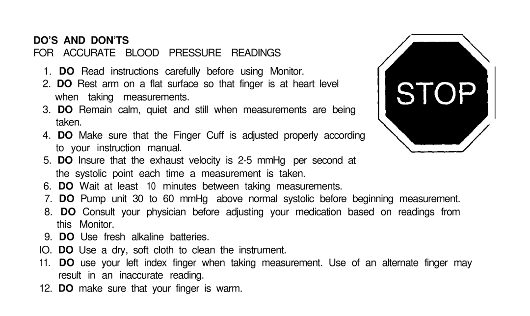 Sunbeam 7655-10 manual DO’S and DON’TS 