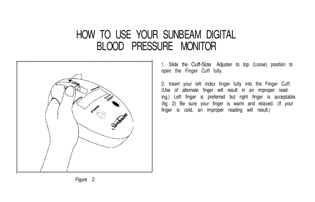 Sunbeam 7656-10 manual HOW to USE Your Sunbeam Digital Blood Pressure Monitor 