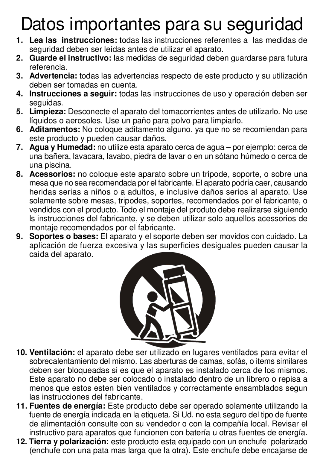 Sunbeam 89019 operating instructions Datos importantes para su seguridad 