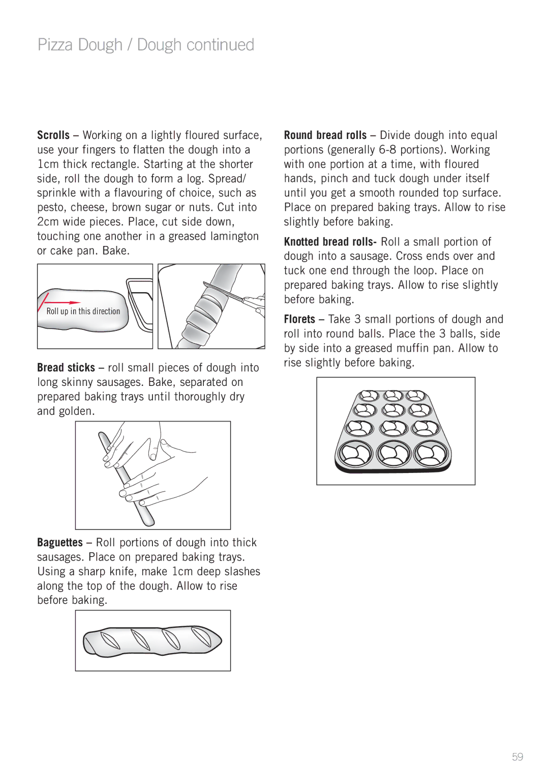 Sunbeam BM7850 manual Pizza Dough / Dough 