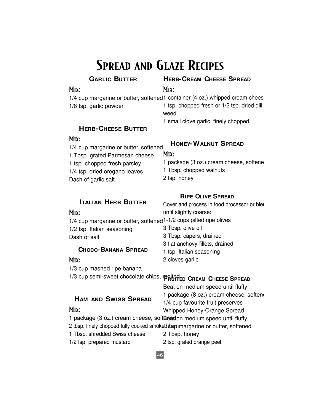 Sunbeam Bread/Dough Maker manual Spread and Glaze Recipes, Dash of salt, Cup mashed ripe banana 