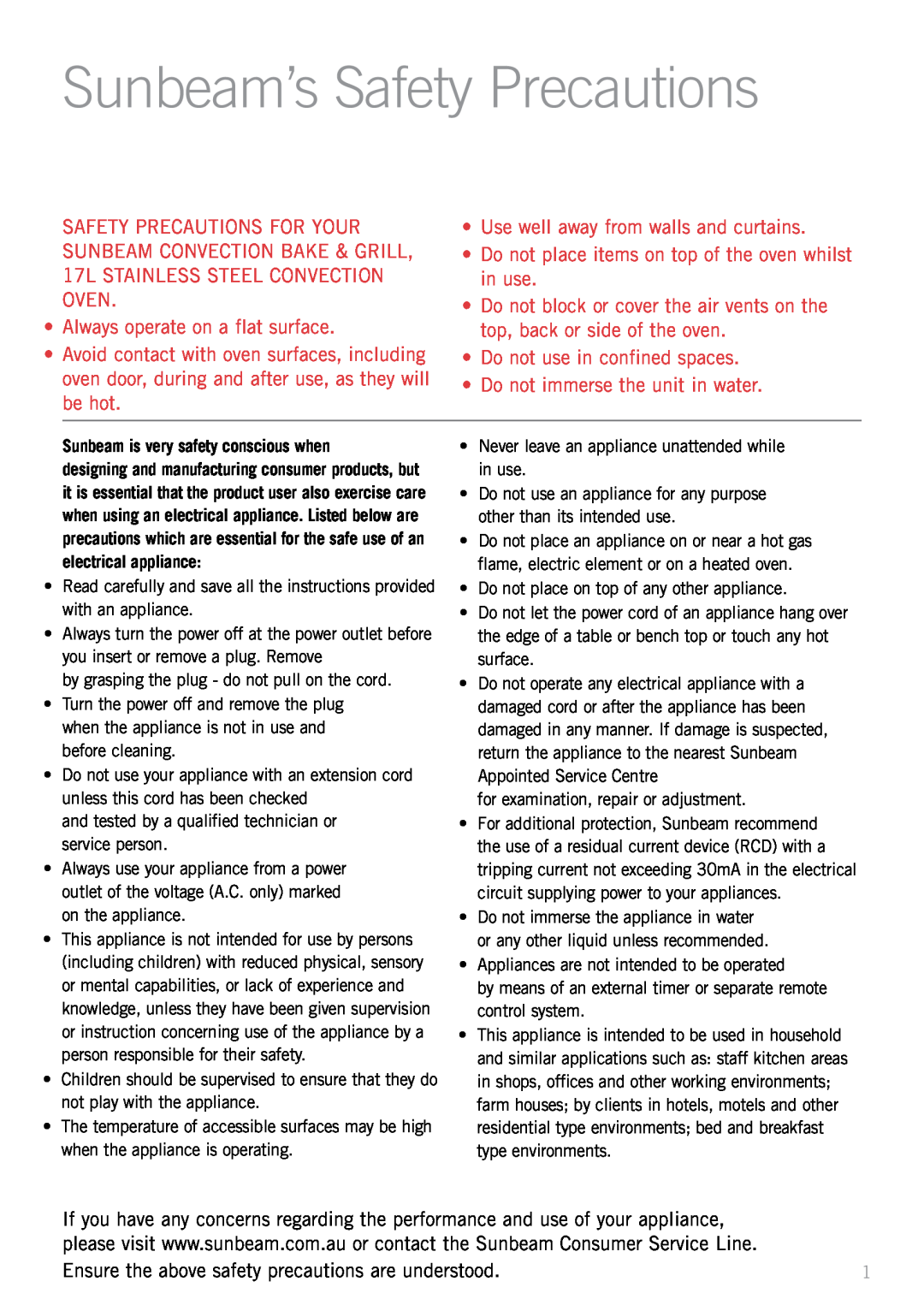Sunbeam BT6700 manual Sunbeam’s Safety Precautions 