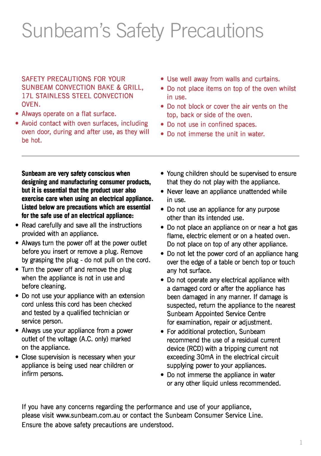 Sunbeam BT6700 manual Sunbeam’s Safety Precautions 