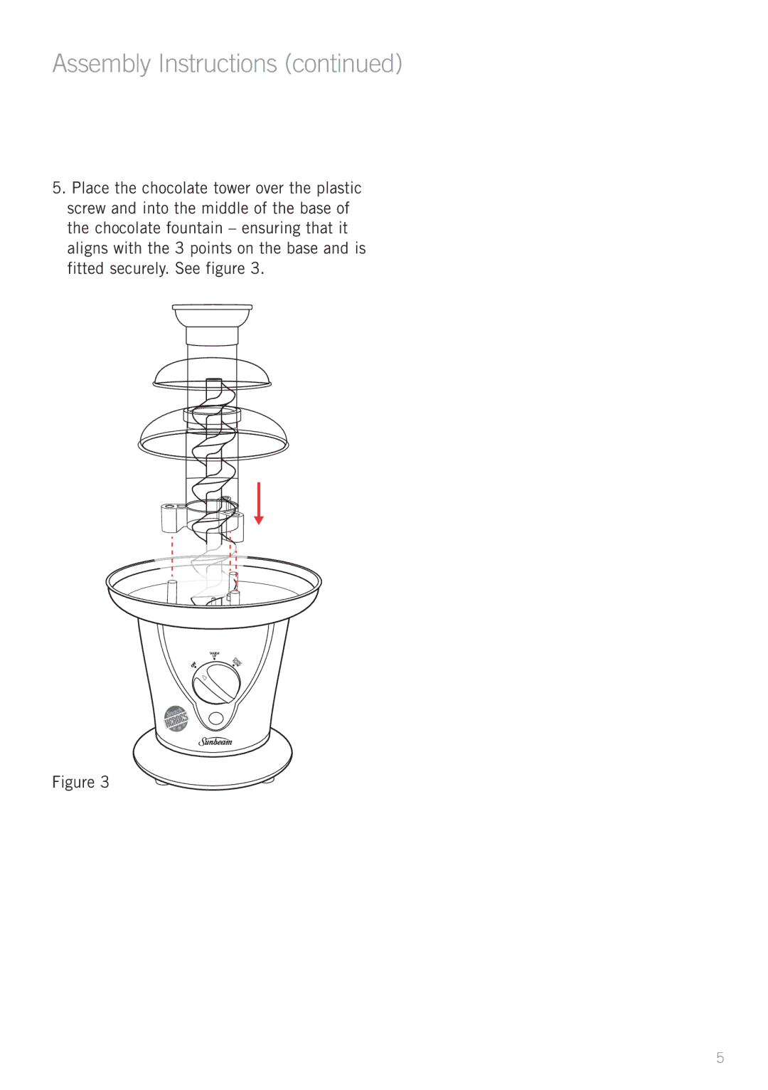 Sunbeam CF4200 manual Assembly Instructions 