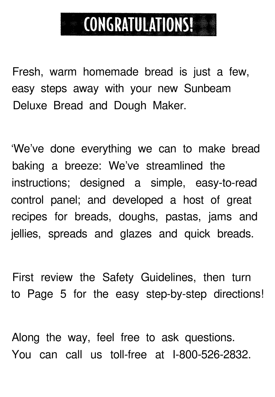 Sunbeam Deluxe 2-Pound Bread & Dough Maker manual 