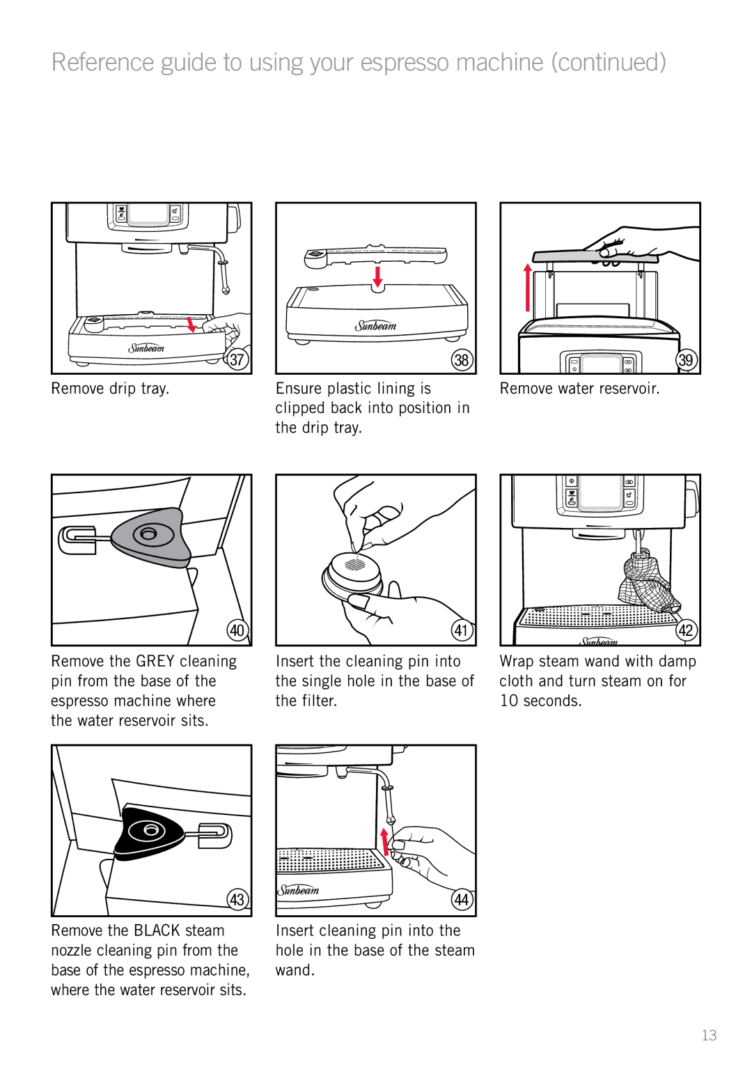 Sunbeam EM5600 manual Reference guide to using your espresso machine 