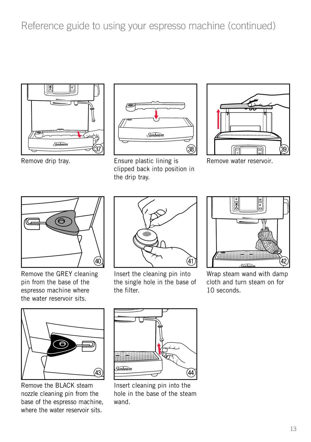 Sunbeam EM5600 manual Reference guide to using your espresso machine 