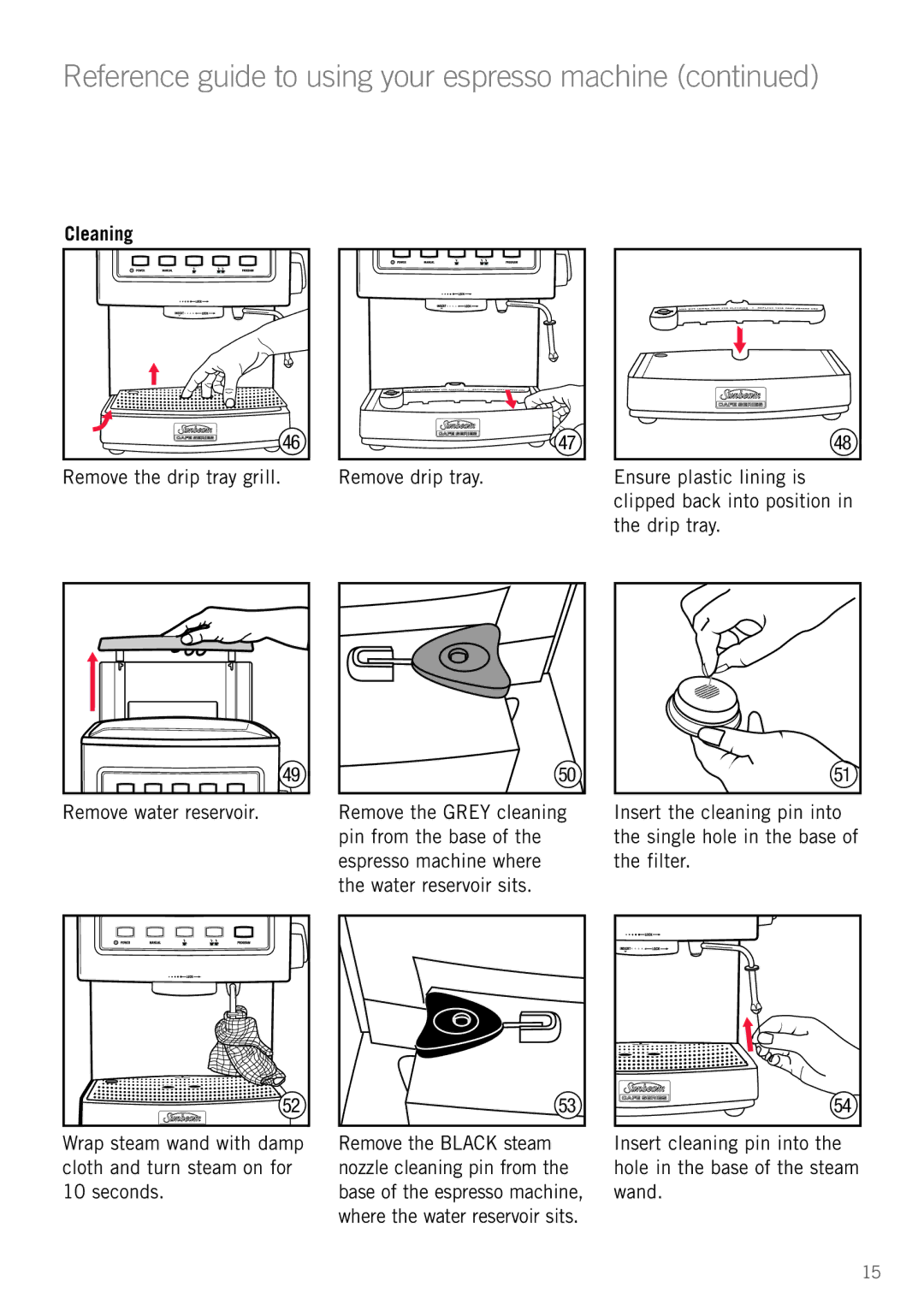 Sunbeam EM5800 manual Cleaning 