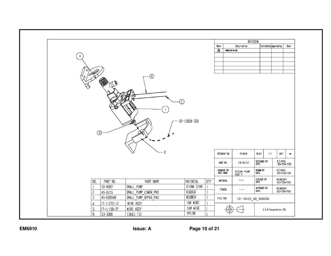 Sunbeam service manual EM6910 Issue a 