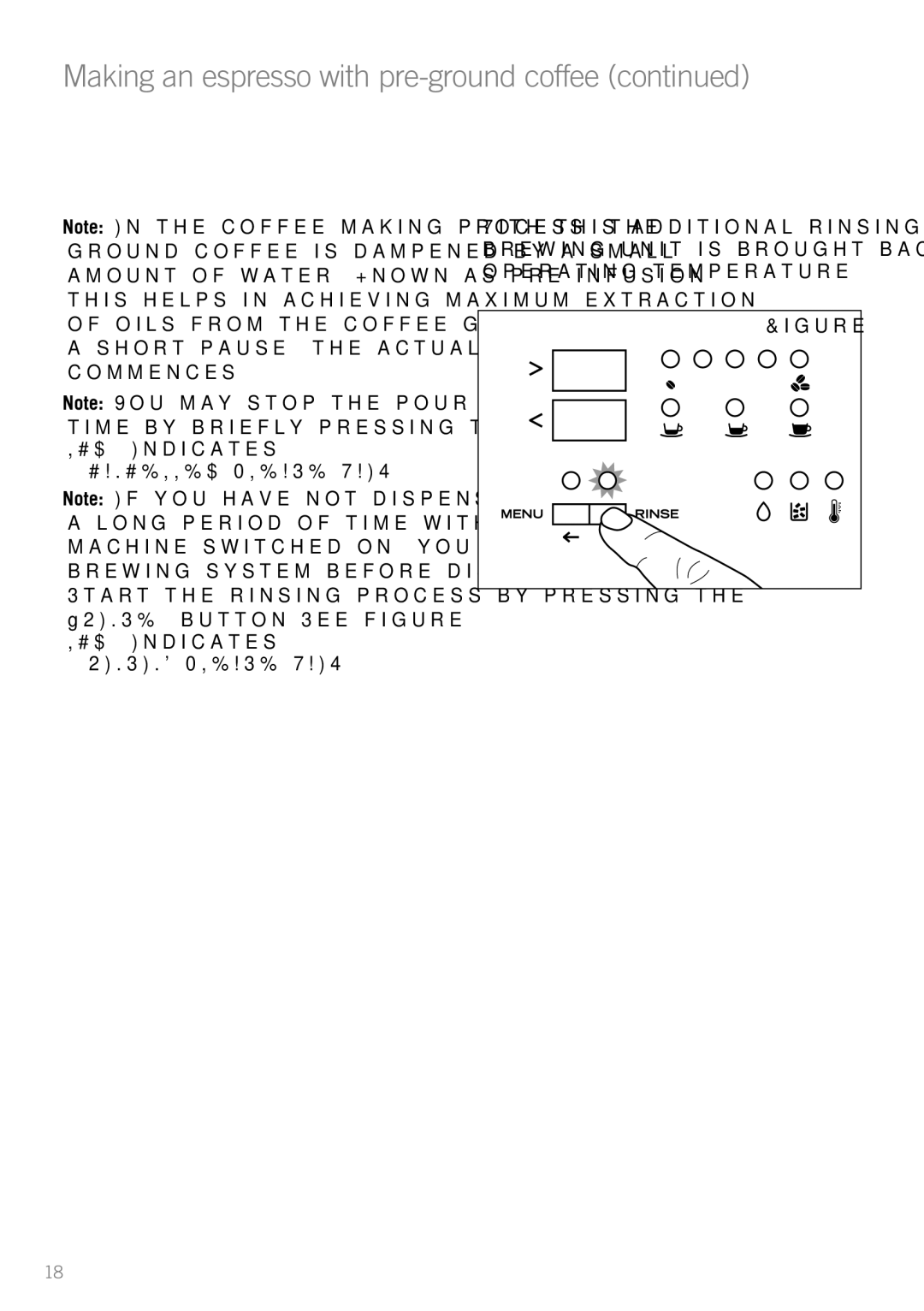 Sunbeam EM8910 manual Rinse button See . LCD Indicates Rinsing Please Wait 