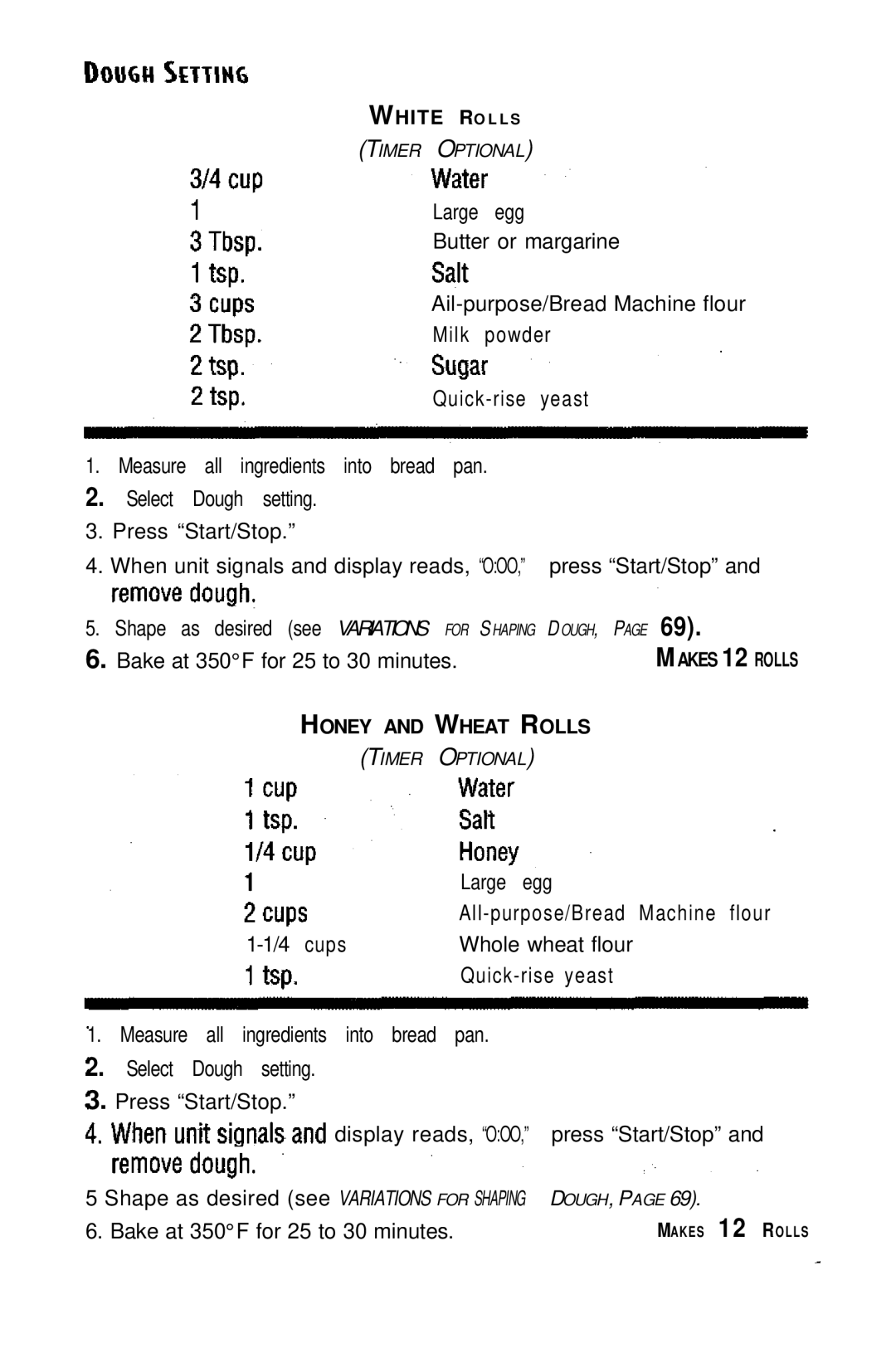 Sunbeam EXPRESSBAKETM Breadmaker user manual Bake at 350F for 25 to 30 minutes 