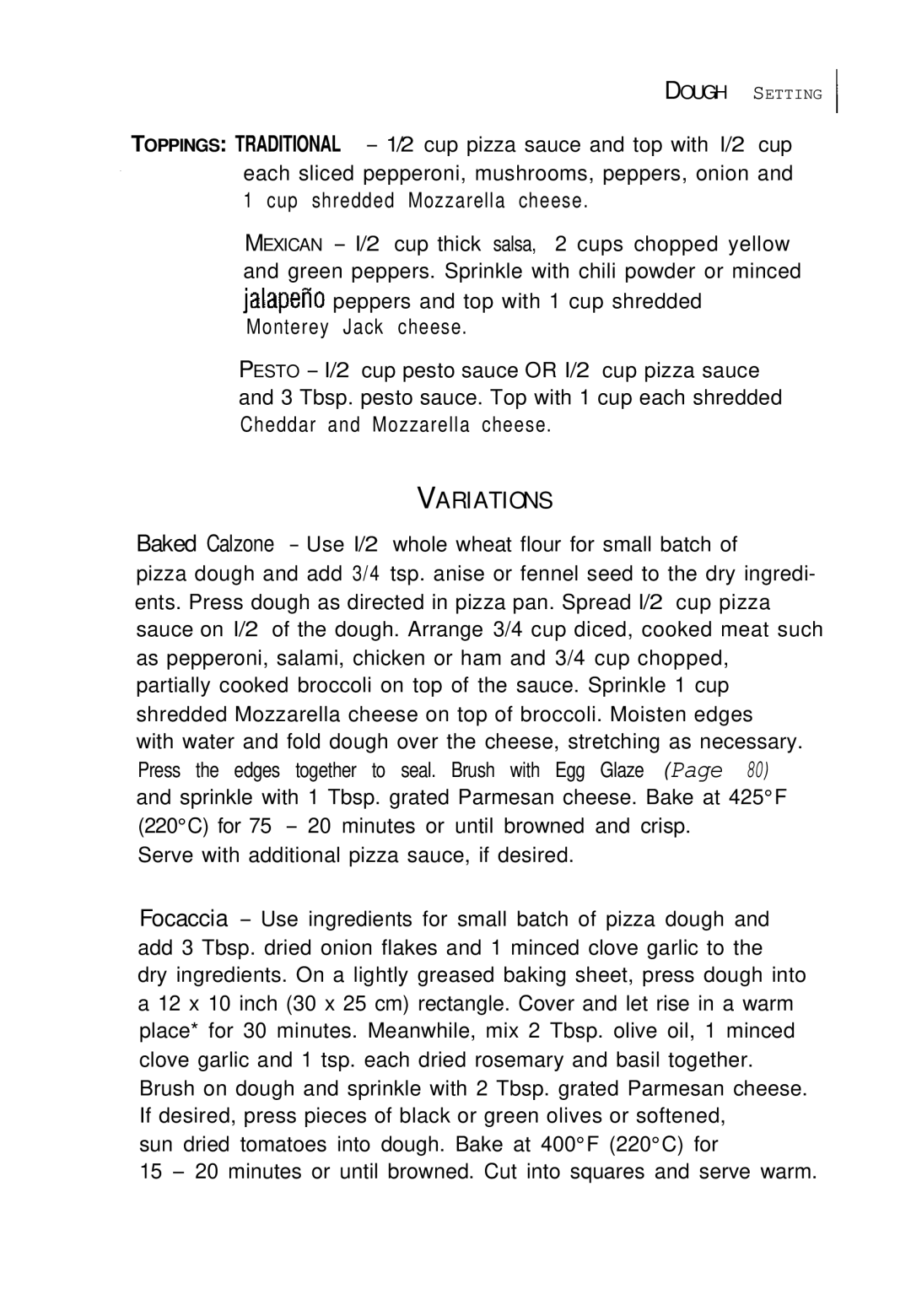 Sunbeam EXPRESSBAKETM Breadmaker user manual R I a T I O N S 