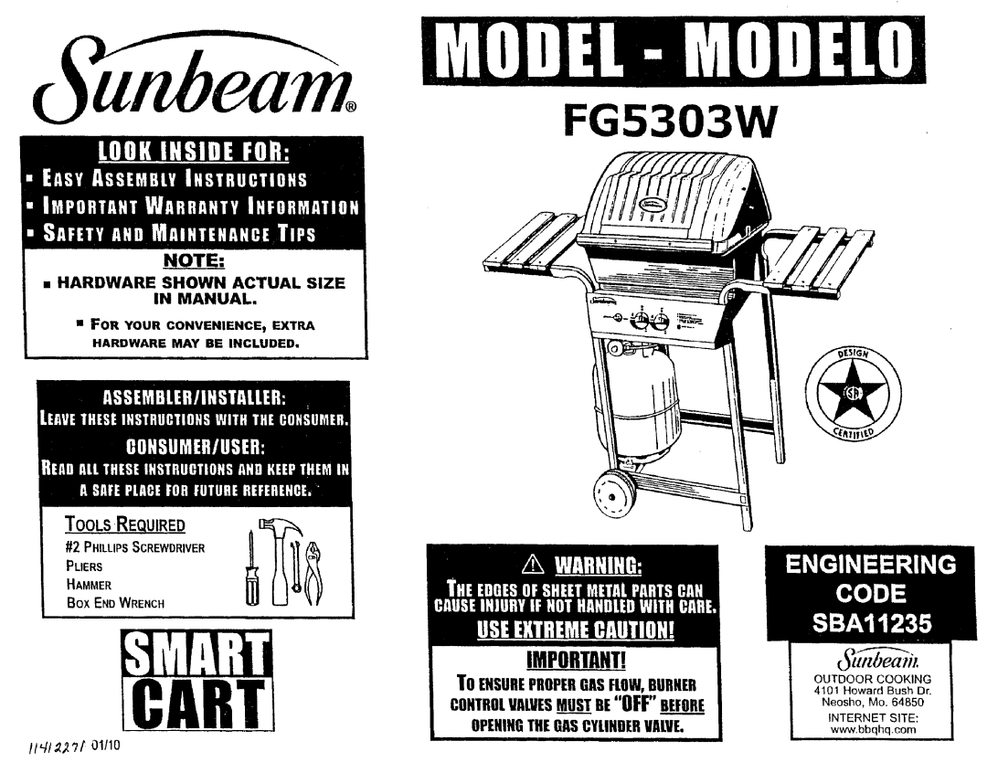 Sunbeam FG5303W manual 