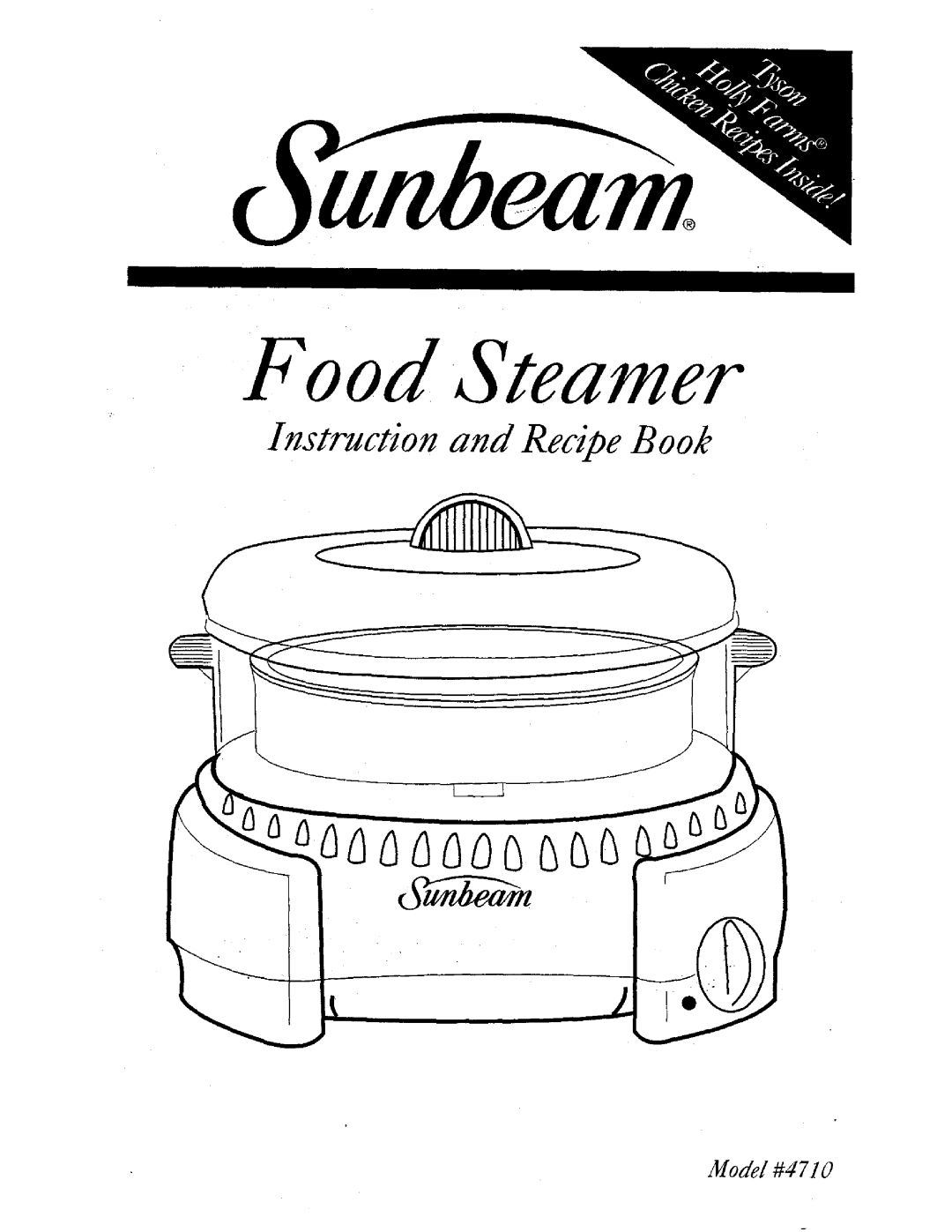 Sunbeam FOOD STEAMER manual 