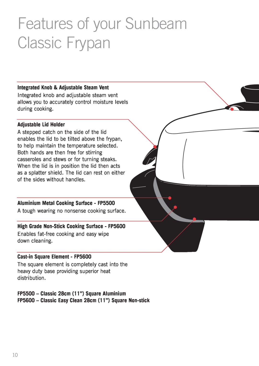 Sunbeam Aluminium Metal Cooking Surface - FP5500, High Grade Non-StickCooking Surface - FP5600, Adjustable Lid Holder 