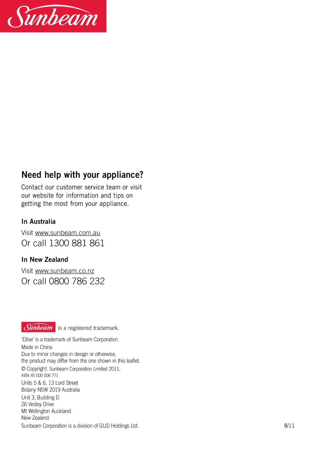 Sunbeam FP8610, FP8910 manual Need help with your appliance? 