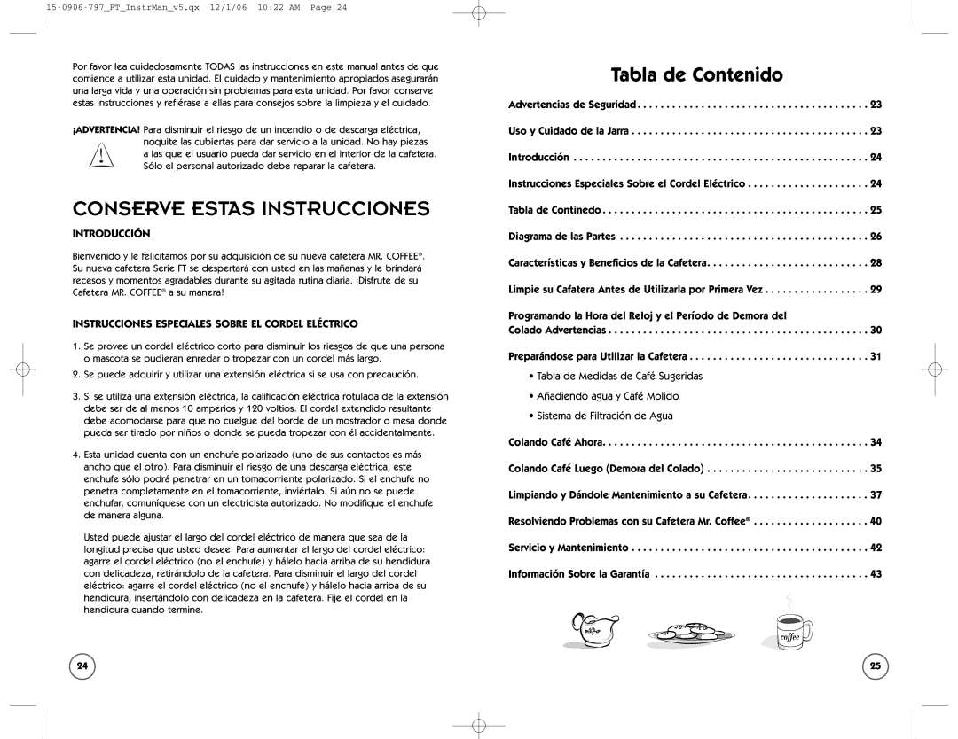 Sunbeam FT user manual Conserve Estas Instrucciones, Introducción, Instrucciones Especiales Sobre EL Cordel Eléctrico 