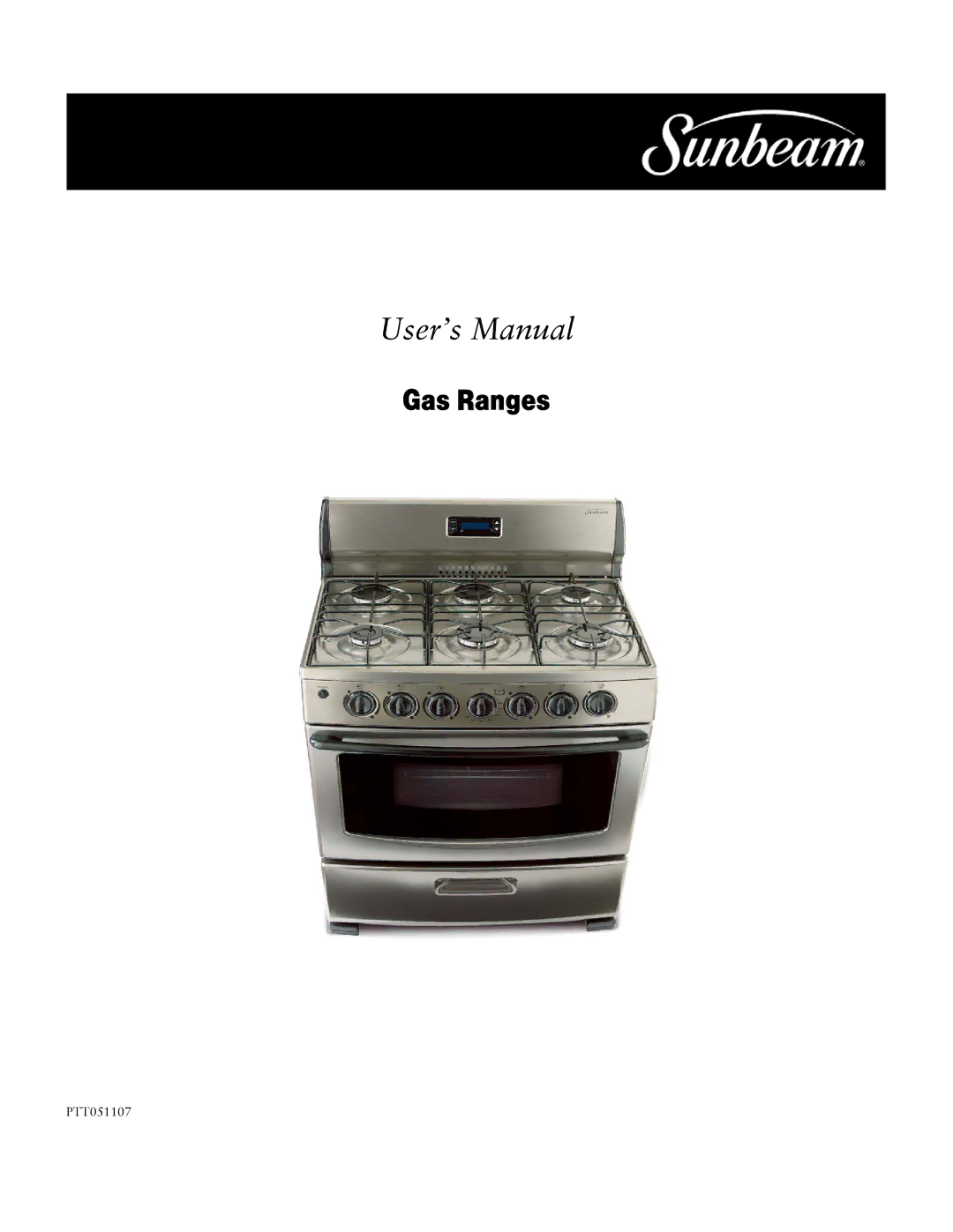 Sunbeam Gas Ranges user manual 