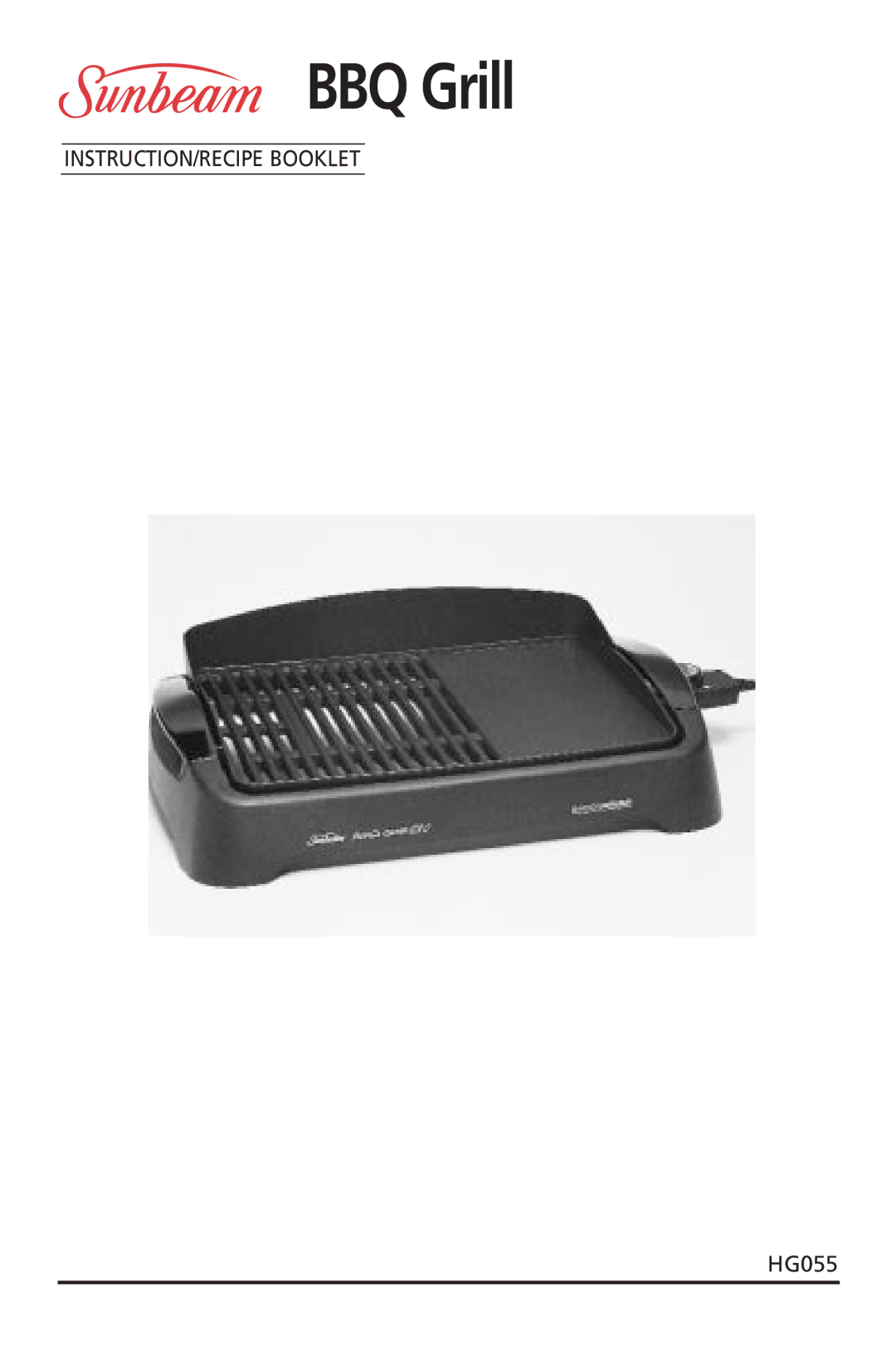 Sunbeam HG055 manual BBQ Grill 