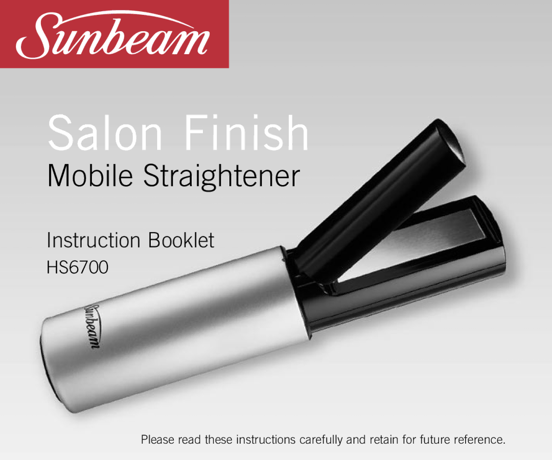 Sunbeam HS6700 manual Salon Finish 