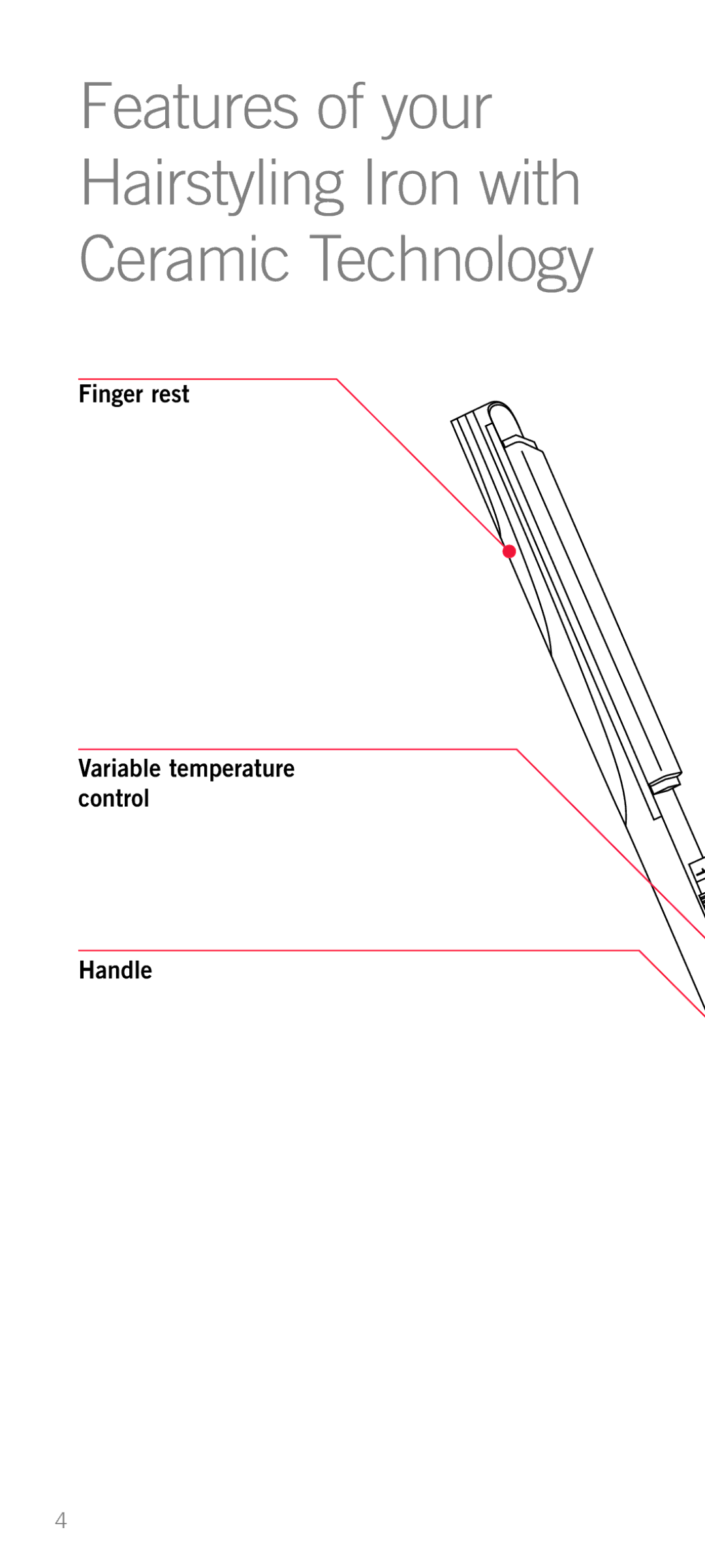 Sunbeam HS9500 manual Features of your Hairstyling Iron with Ceramic Technology 