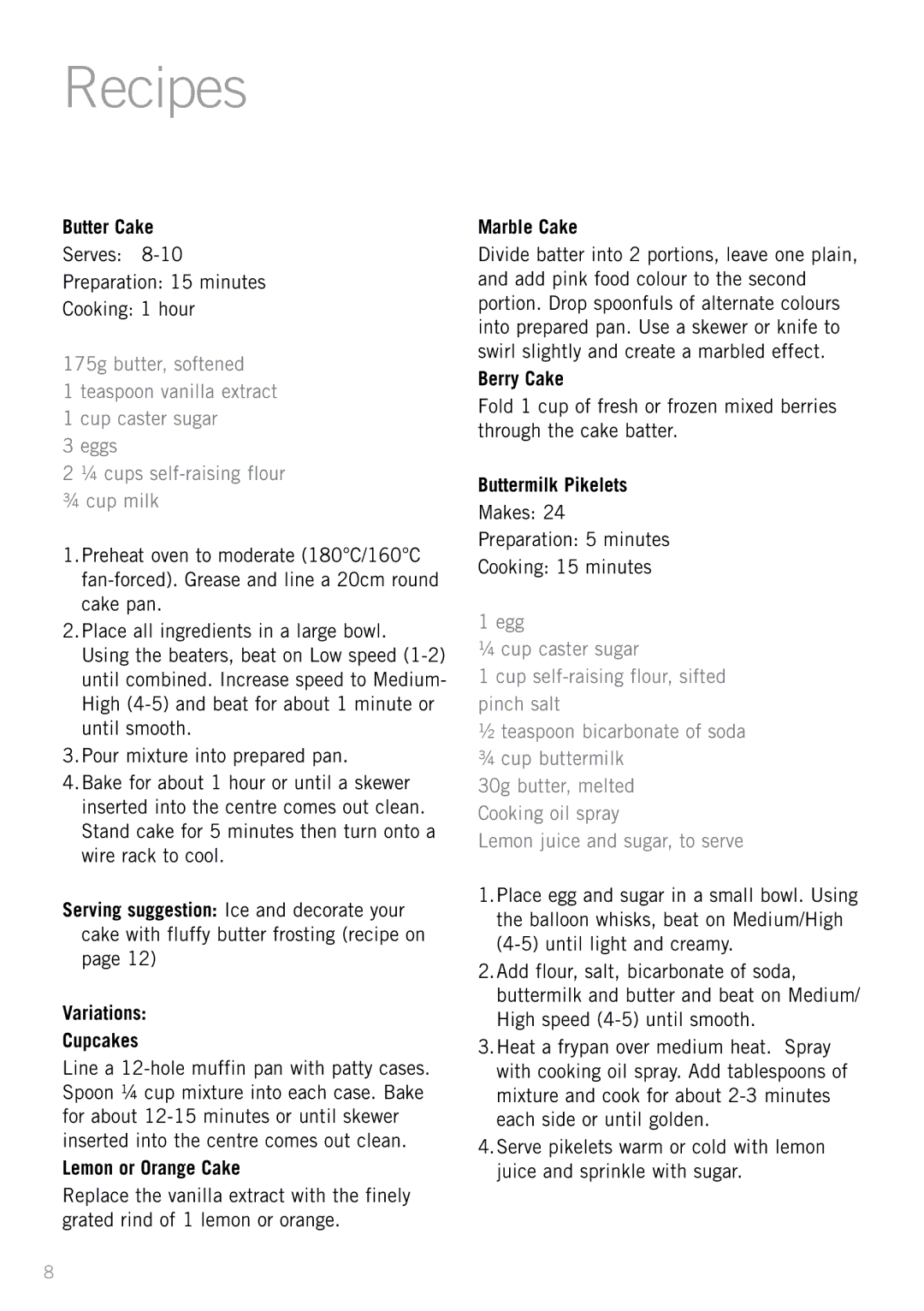 Sunbeam JM6600 manual Recipes 