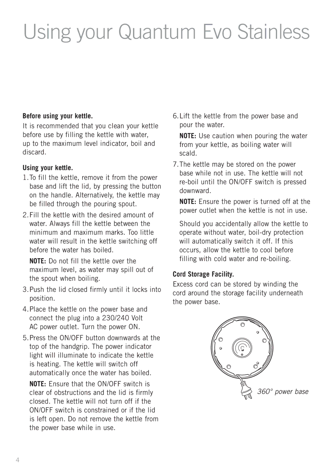 Sunbeam KE6300 manual Before using your kettle, Using your kettle, Push the lid closed firmly until it locks into position 