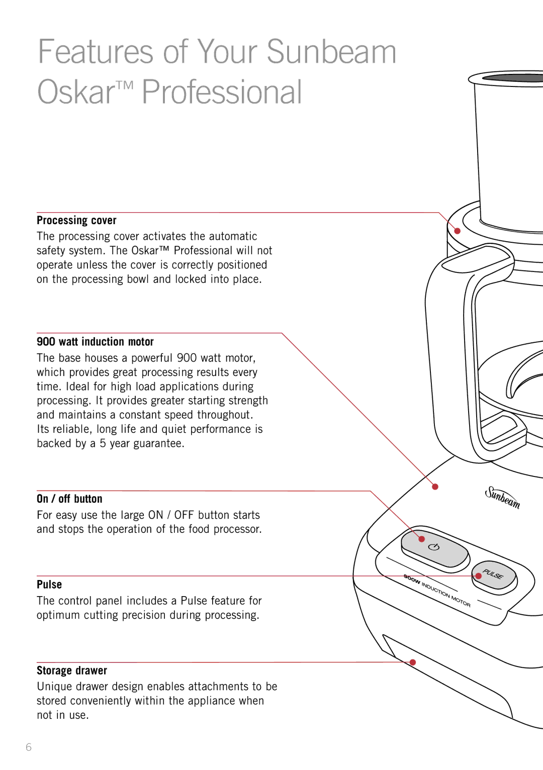 Sunbeam LC7600 manual Features of Your Sunbeam Oskar Professional 