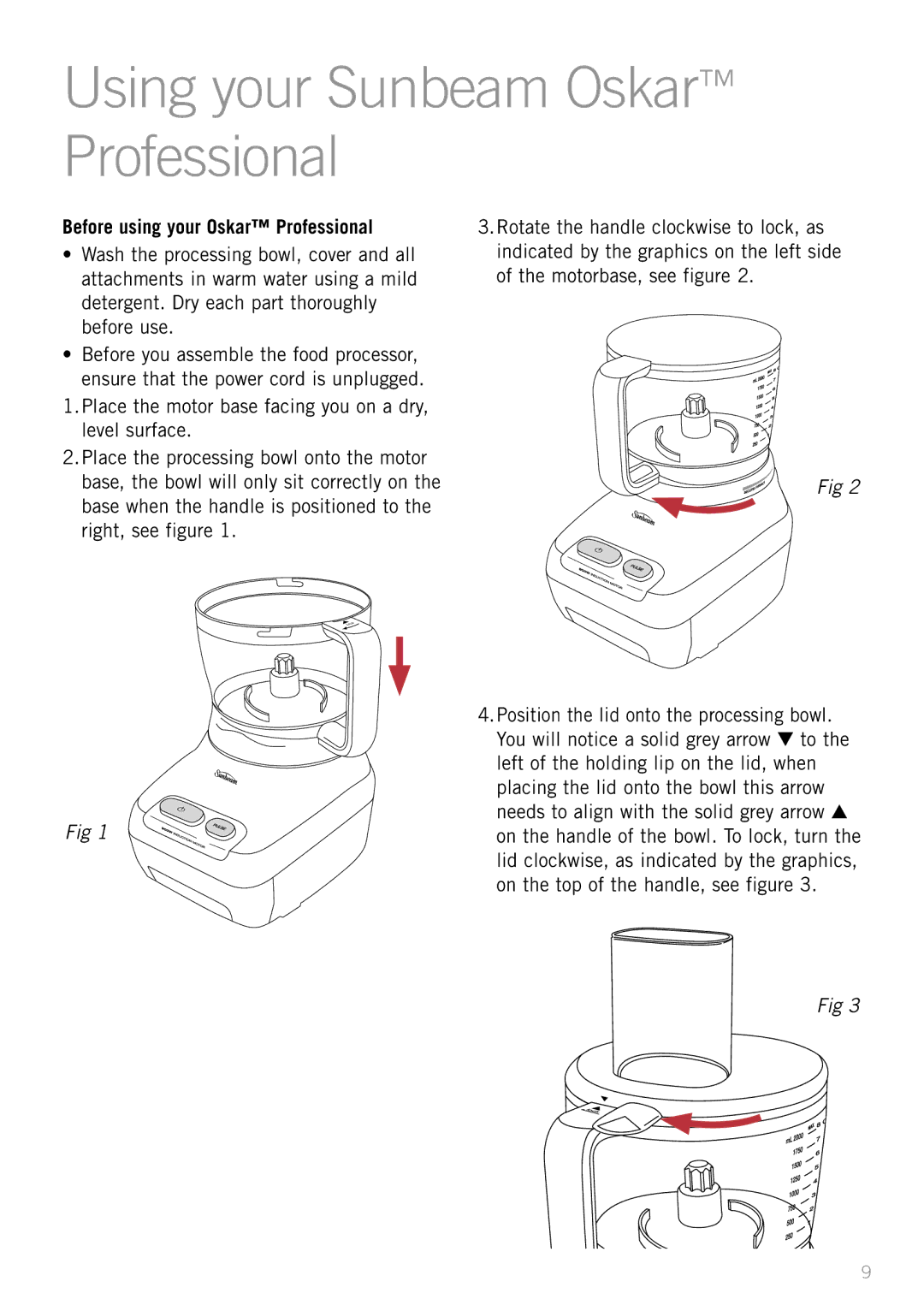 Sunbeam LC7600 manual Using your Sunbeam Oskar Professional, Before using your Oskar Professional 