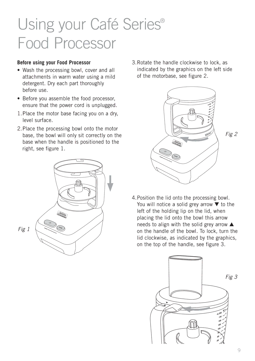 Sunbeam LC8900 manual Using your Café Series Food Processor, Before using your Food Processor 